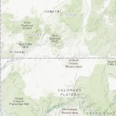 Map showing location of Hildale (37.003600, -112.966880)