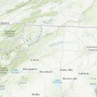 Map showing location of North Wilkesboro (36.158470, -81.147580)