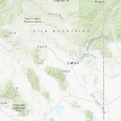 Map showing location of Pima (32.896560, -109.828350)