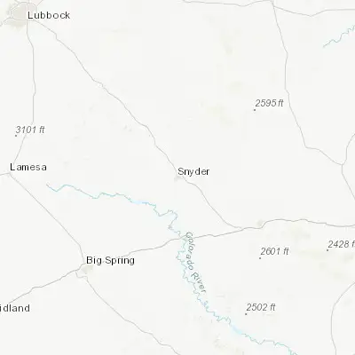 Map showing location of Snyder (32.717890, -100.917620)