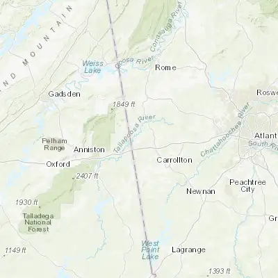 Map showing location of Tallapoosa (33.744550, -85.288010)