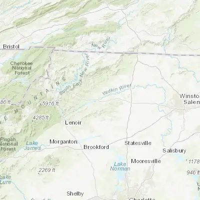 Map showing location of Wilkesboro (36.145960, -81.160640)